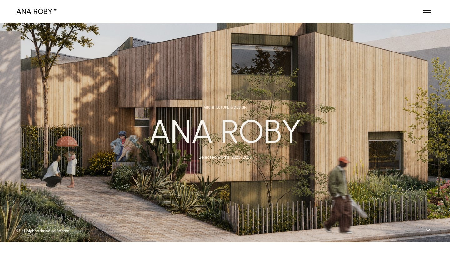Preview of the Ana Roby architecture portfolio homepage